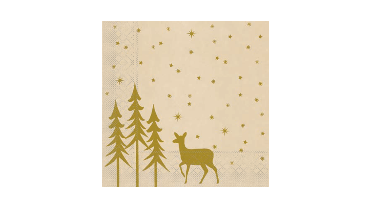 Zelltuch-Serviette, 33x33cm, 3-lagig, 1/4 Falz, 'Liane' recycled-tissue
