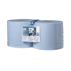 Tork Wischtuch-Advanced, Gro&szlig;rolle, blau, 2-lag,24x34cm, 255m (VE/2Rollen)