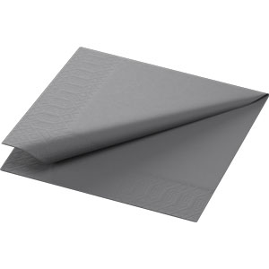 Duni-Zelltuch-Serviette, 24x24cm,3-lagig 1/4 Falz, granite grey