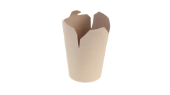 Asia-Noodle-Box, mit PLA-Beschichtung Bambus, braun, runder Karton, 700ml
