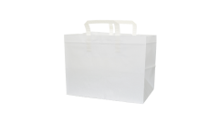 Papier-Tragetasche, 32+22x25cm, ohne Aufdruck, wei&szlig;