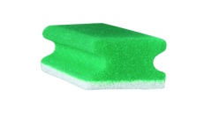 Topfschwamm, 15x7x4,5cm,mit Griffleiste, kratzfrei, gr&uuml;n/wei&szlig; (10er)