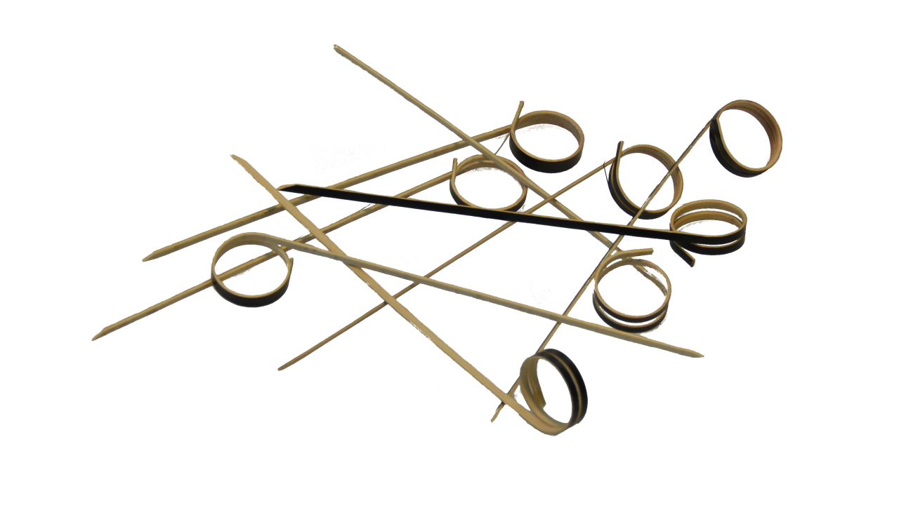 Bambus-Ringspieß, Länge ca. 120mm, natur/schwarz