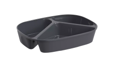 Mehrweg-Men&uuml;box, Polypropylen, 3-geteilt, 23,6x18,1x4,7cm, schiefergrau