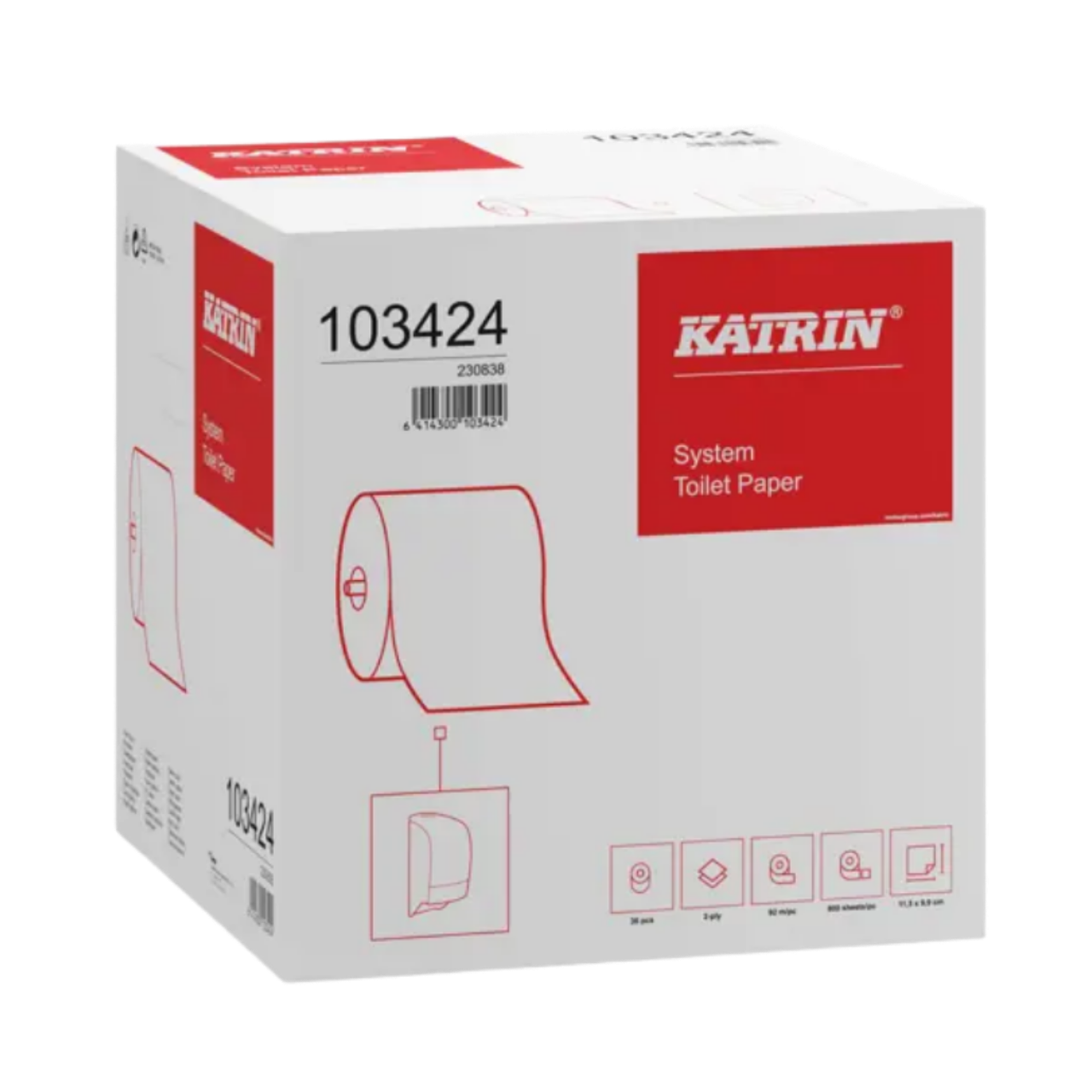 Katrin Classic, System Toilettenpapier wei&szlig;, 2-lagig, 800 Blatt/Rolle