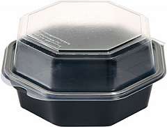 Duni-Meal Octaviewschale, mit Klarsicht -deckel, ungeteilt, 580ml, schwarz
