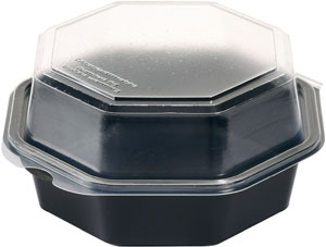 Duni-Meal Octaviewschale, mit Klarsicht -deckel, ungeteilt, 580ml, schwarz