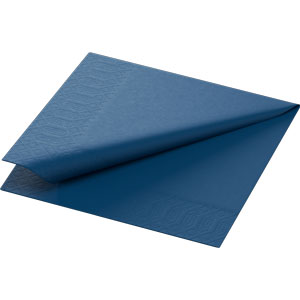 Duni-Zelltuch-Serviette, 24x24cm,3-lagig 1/4 Falz, dunkelblau