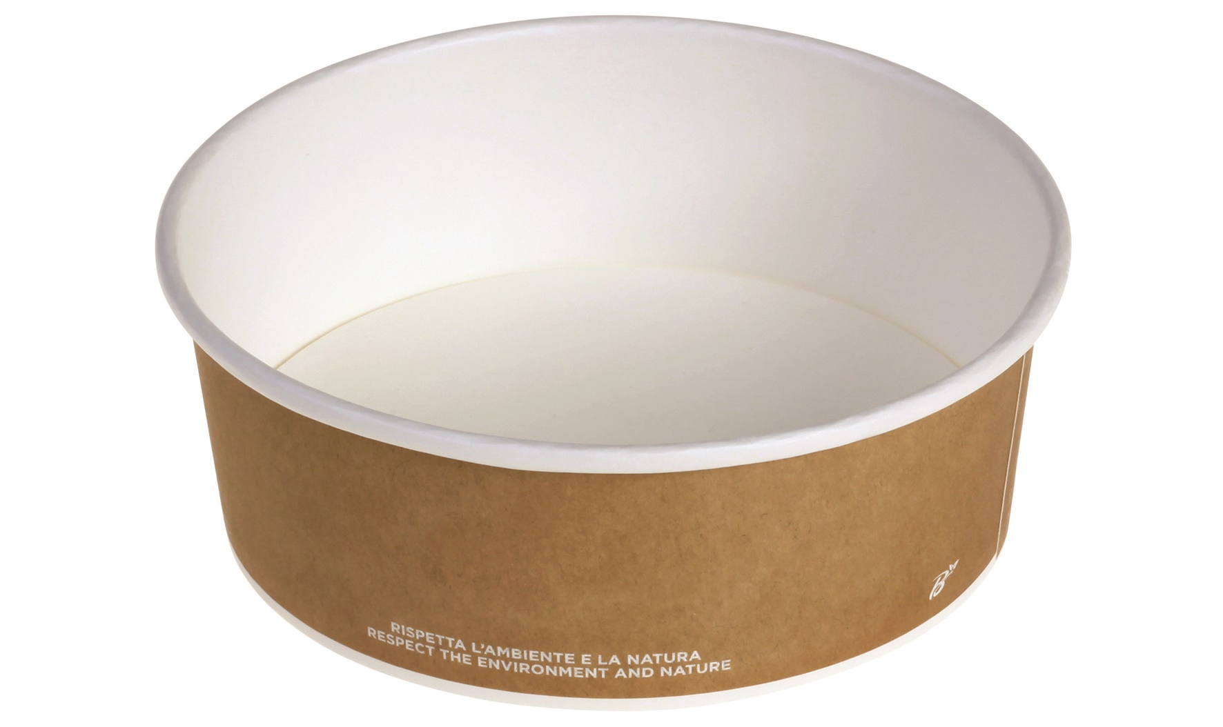 Naturesse Salatschale Kraft-Papier, rund Ø185x65mm, ca. 1200ml braun/weiß