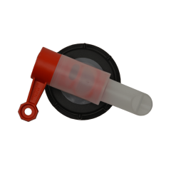 Auslaufhahn Schuster, f&uuml;r 6kg &amp; 10kg Kanister, rot/transparent