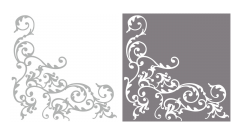 Linclass-Serviette, 40x40cm, 1/4-Falz, 'Pomp' silber/wei&szlig;