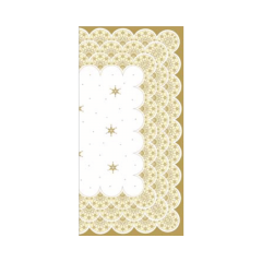 Linclass Mitteldecke, 80x80cm, ''Saphira'' champager/gold
