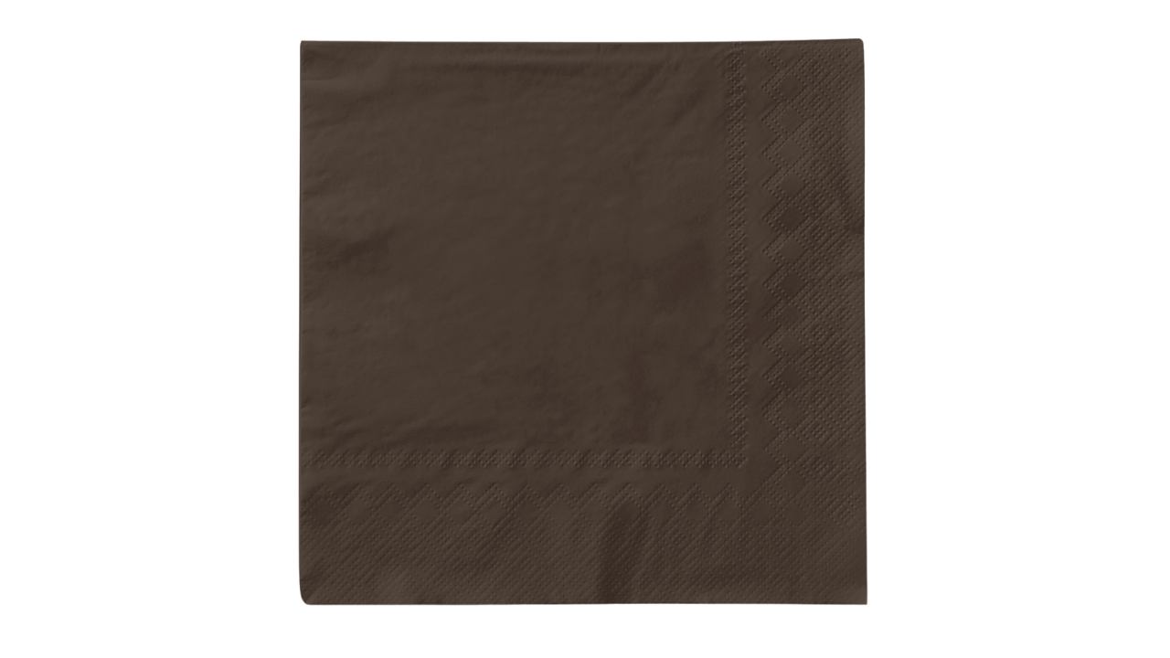 Mank-Zelltuch-Serviette, 33x33cm,3-la 1/4 Falz, braun