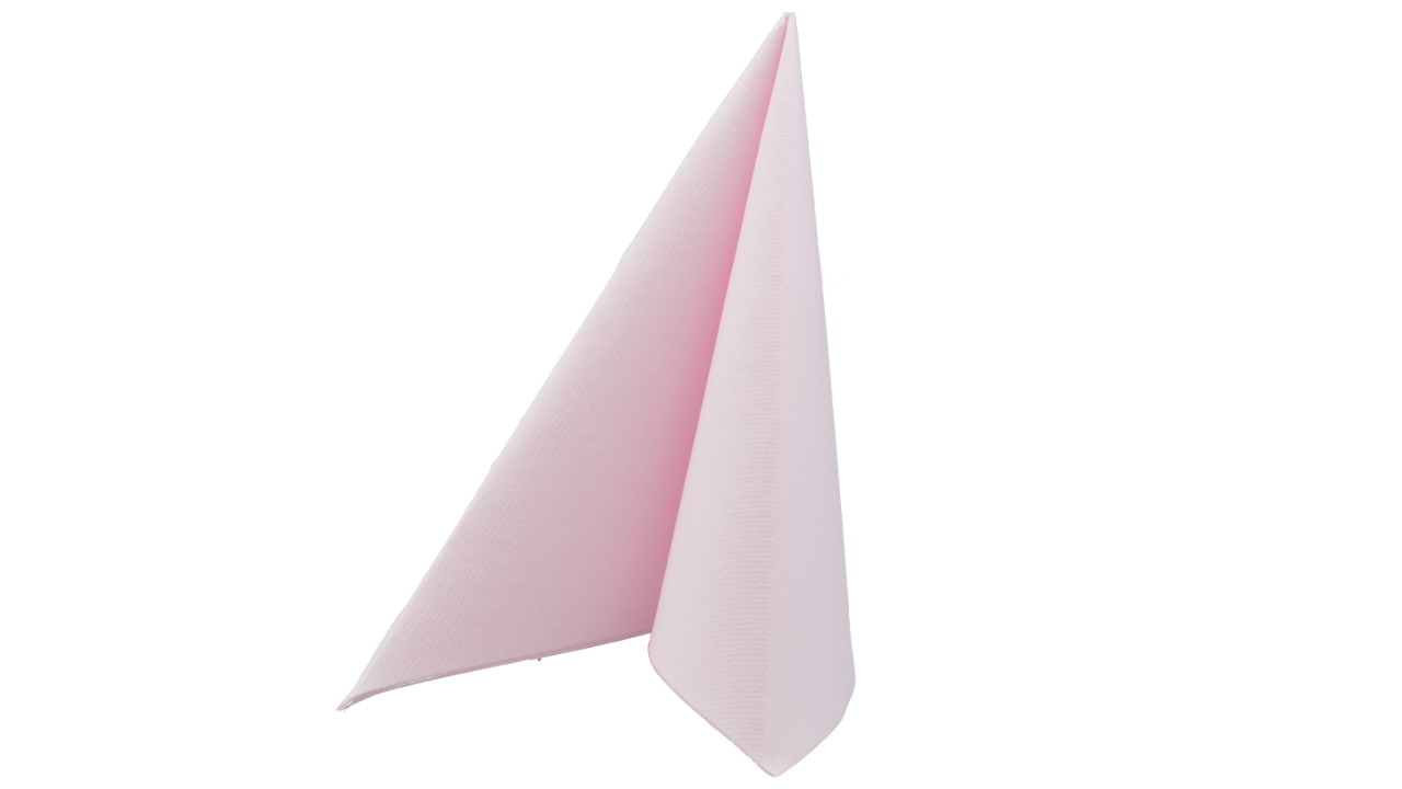 Airlaid-Serviette, 40x40cm, 1/4 Falz, hellrosa