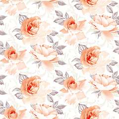 Linclass-Mitteldecke, 80x80cm, 'Rosalie' aprikot