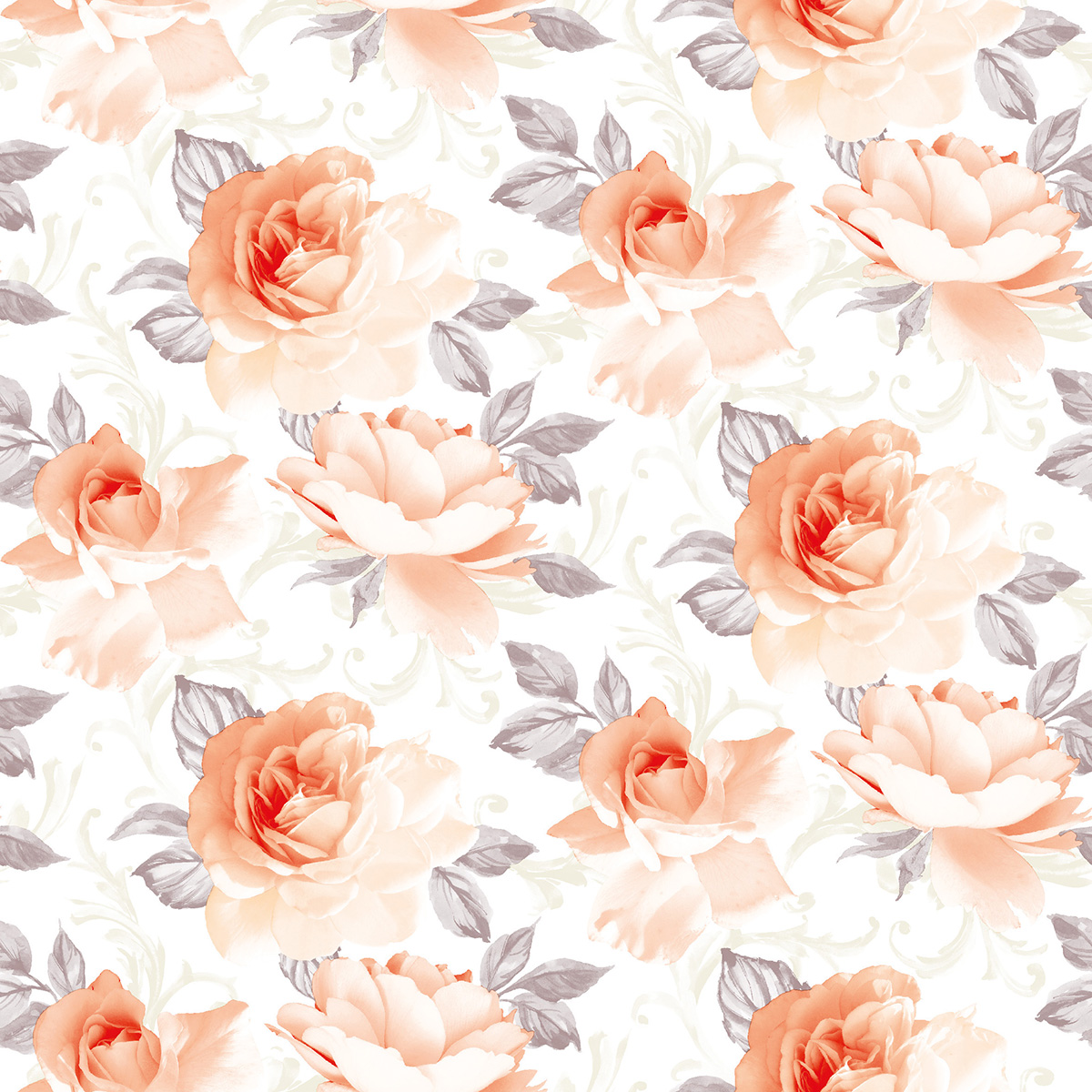 Linclass-Mitteldecke, 80x80cm, 'Rosalie' aprikot