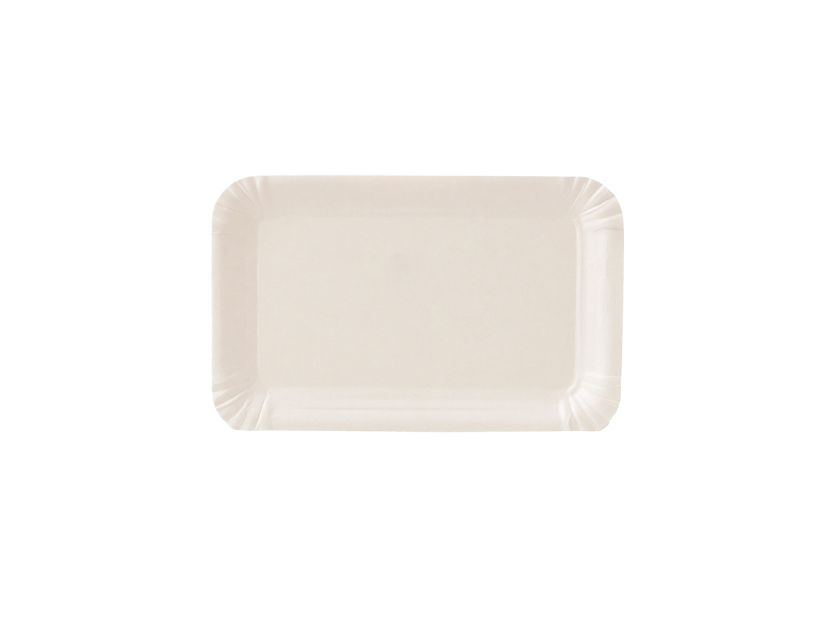 Pappteller, rechteckig, 10x16cm wei&szlig;