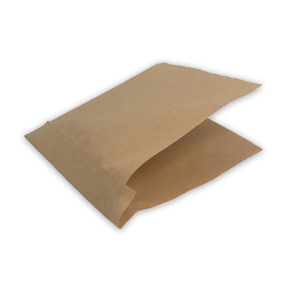 Snackbeutel, Kraftpapier, 2-seitig offen 15x16cm, braun