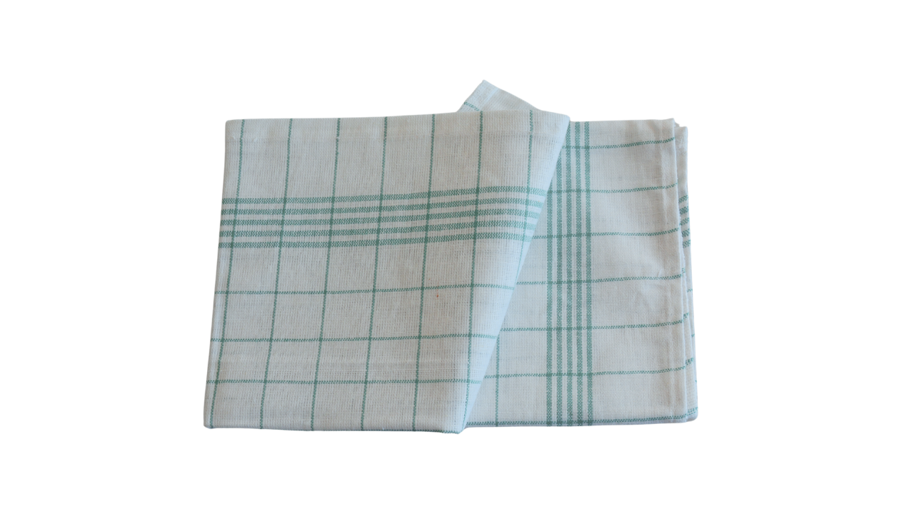 Geschirrtuch, Halbleinen, kariert, 50x70cm, gr&uuml;n (10er)