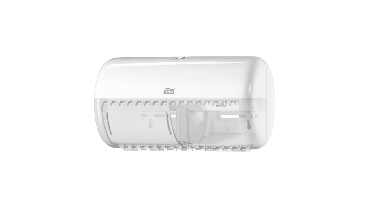 Tork Toipaspender, f&uuml;r 2 Kleinrollen, Kunststoff, wei&szlig;, T4
