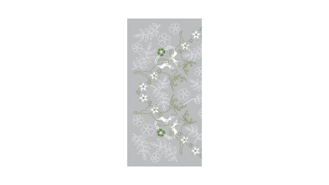 Linclass-Mitteldecke, 80x80cm, 'Leonard' grau-grün