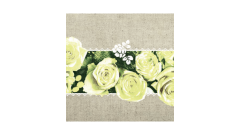 Linclass-Serviette, 40x40cm, 1/4-Falz, 'Lovely Roses' gelb