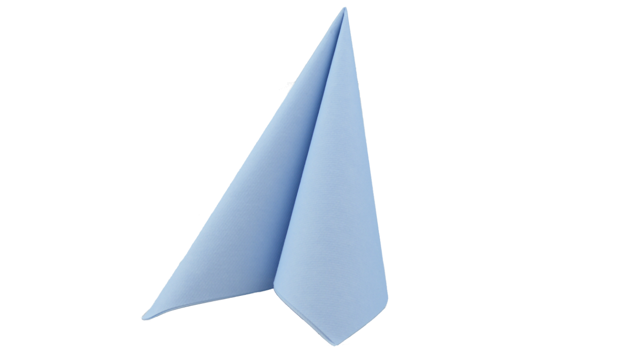 Airlaid-Serviette, 40x40cm, 1/4 Falz, hellblau