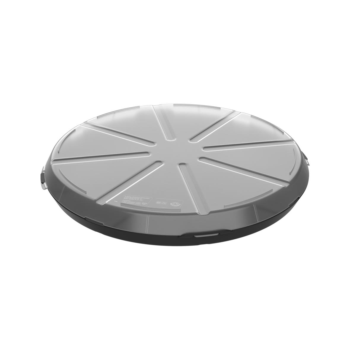 Mehrweg-Pizzabox 'ToGo', Polypropylen, Ø 35cm, schwarz/transparent