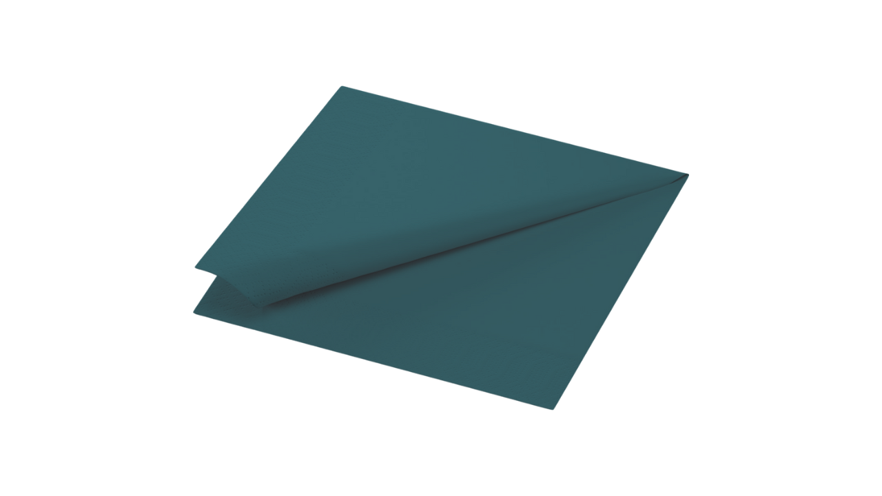 Duni-Zelltuch-Serviette, 24x24cm, 3-lagig, 1/4 Falz, ocean teal