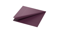 Duni-Zelltuch-Serviette, 24x24cm,3-lagig 1/4 Falz, plum