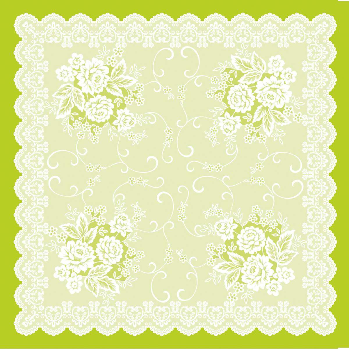 Linclass-Mitteldecke, 80x80cm, 'Franziska' grün