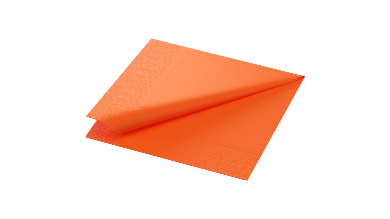 Duni-Zelltuch-Serviette, 40x40cm,3-l 1/4 Falz, sun orange