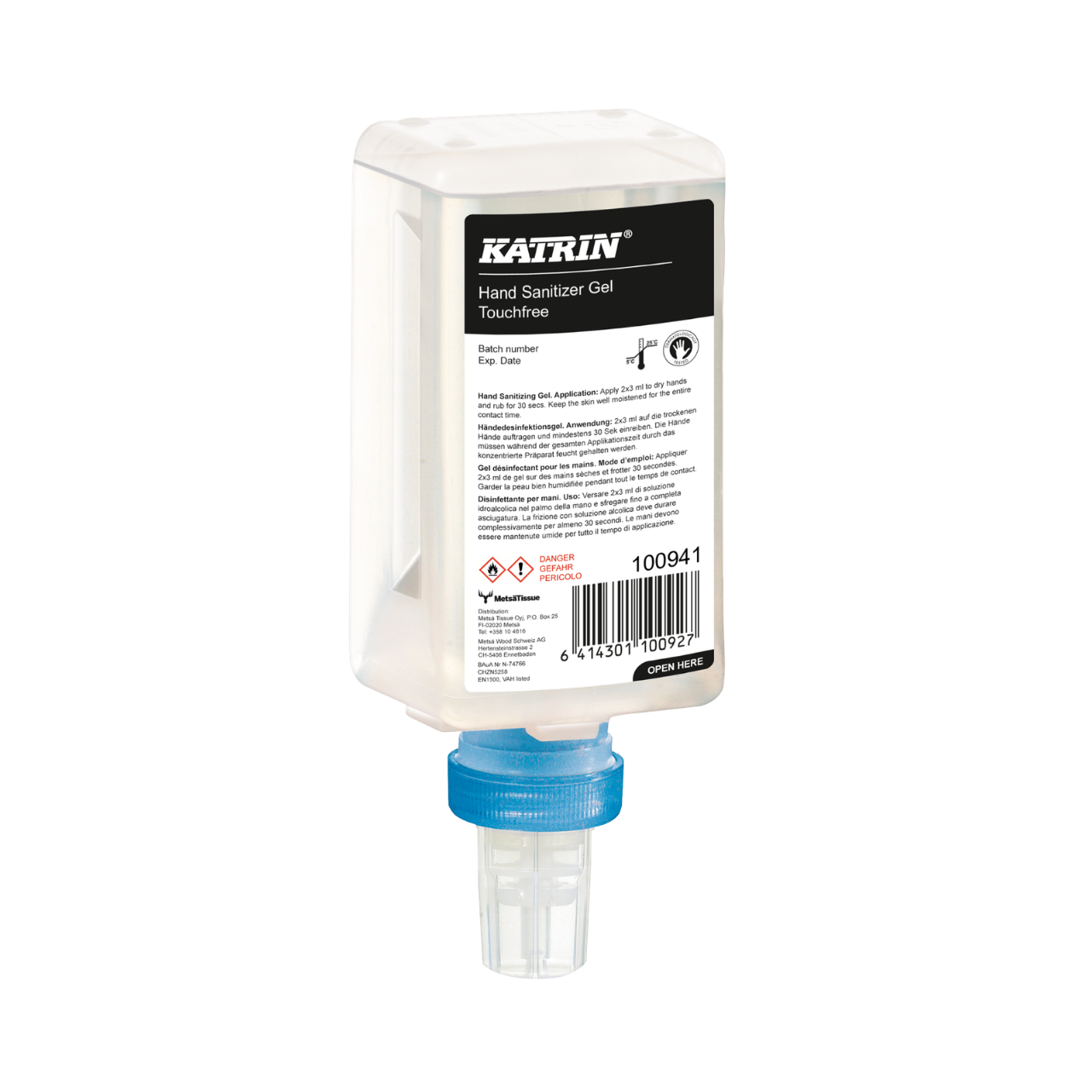Katrin Touchfree-H&auml;ndedesinfektions-Gel, f&uuml;r Touchfree Spender, 500ml Flakon