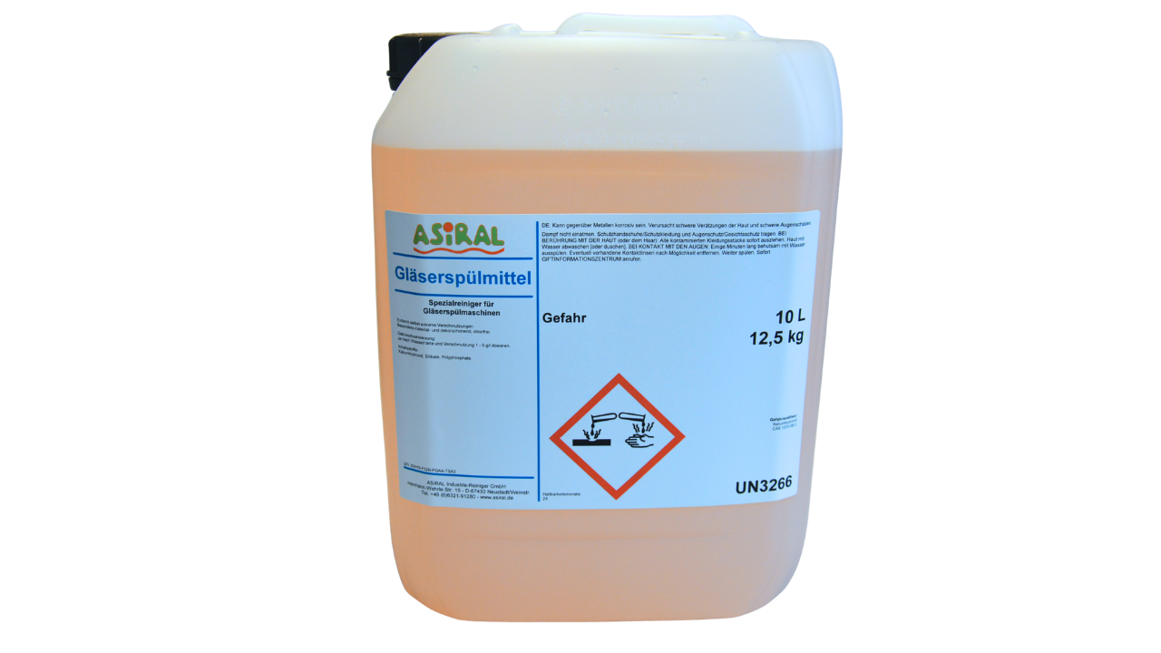 Asiral Gl&auml;sersp&uuml;lmittel, fl&uuml;ssig, 12,5kg