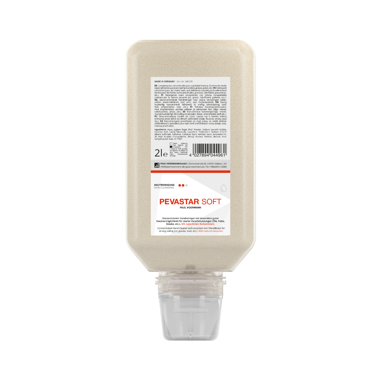 Handreiniger Flie&szlig;paste Pevastar SOFT f. SF2 &amp; SF4 Spender 2 Liter Softflasche