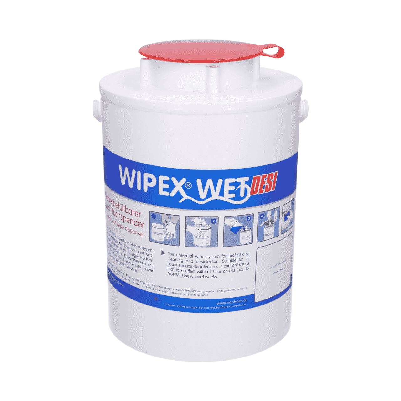 Feuchttuchspender-Eimer-Wipex-Wet, Kunststoff, blau/wei&szlig;