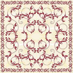 Linclass-Mitteldecke, 80x80cm, 'Michel' bordaux