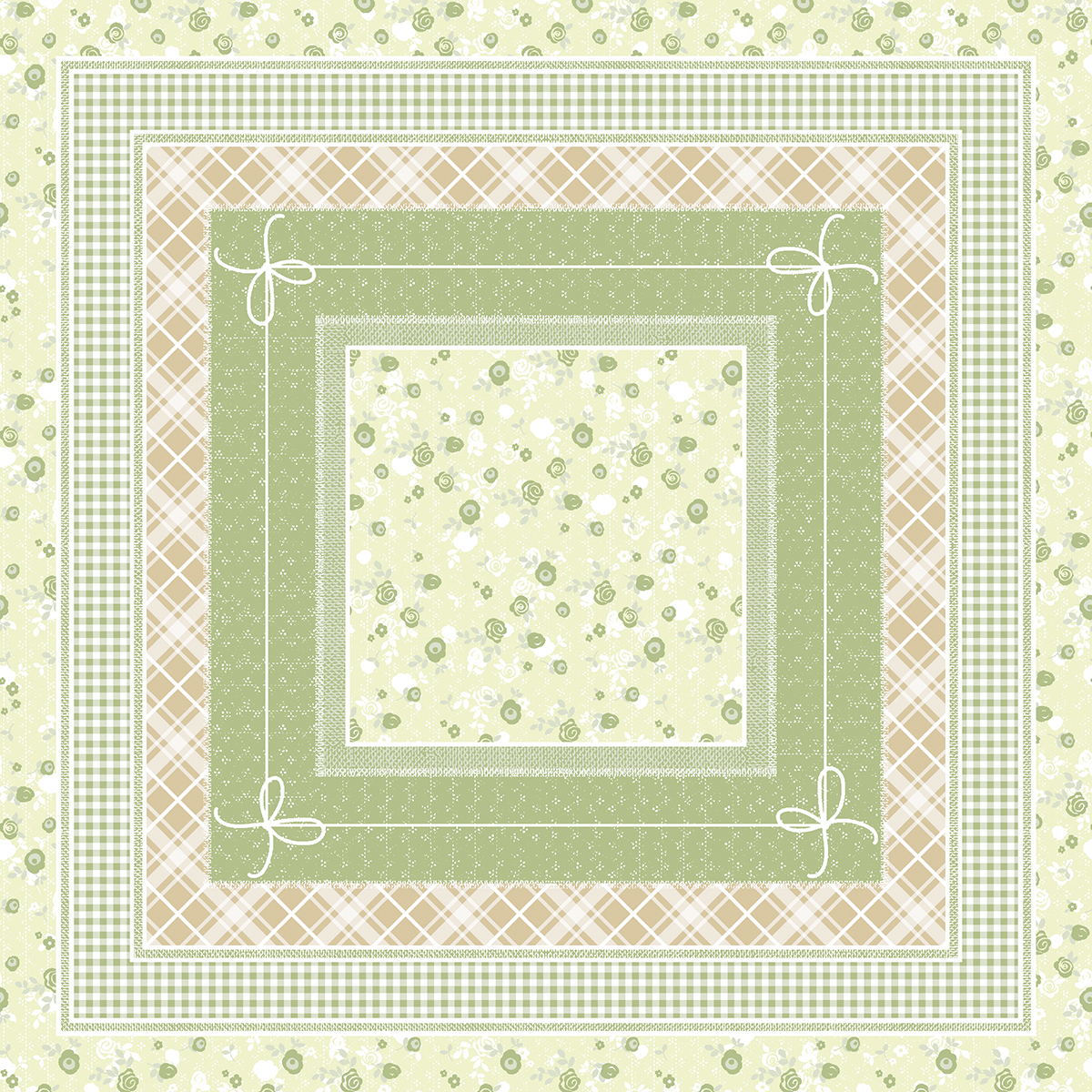 Linclass-Mitteldecke, 80x80cm, 'Hermine' natur