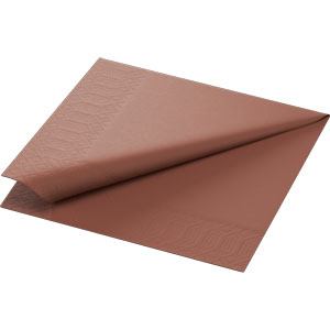 Duni-Zelltuch-Serviette, 33x33cm,3-lagig 1/4 Falz, chestnut
