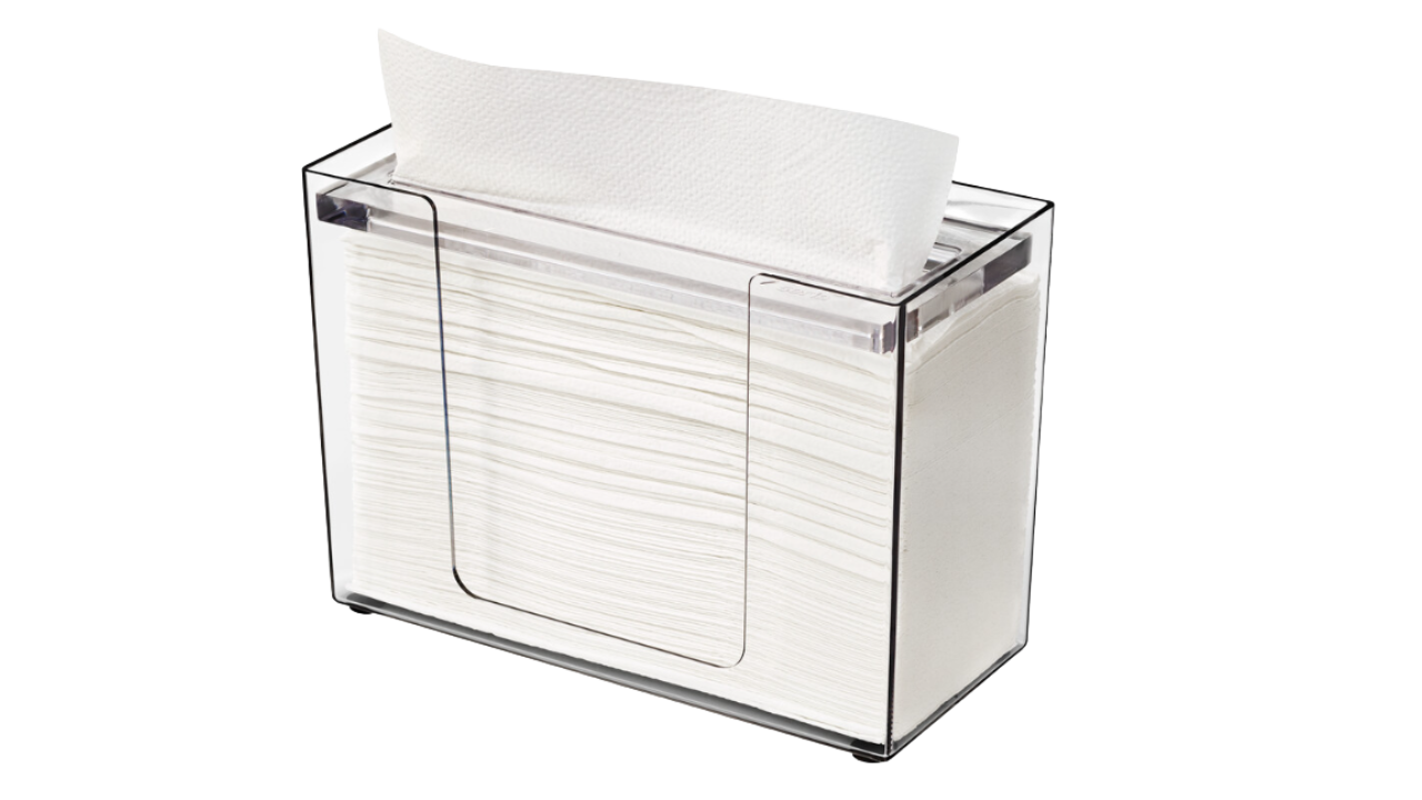 Katrin-Falthandtuch-'Tischspender' Kunststoff, 225x105x165mm, transp.