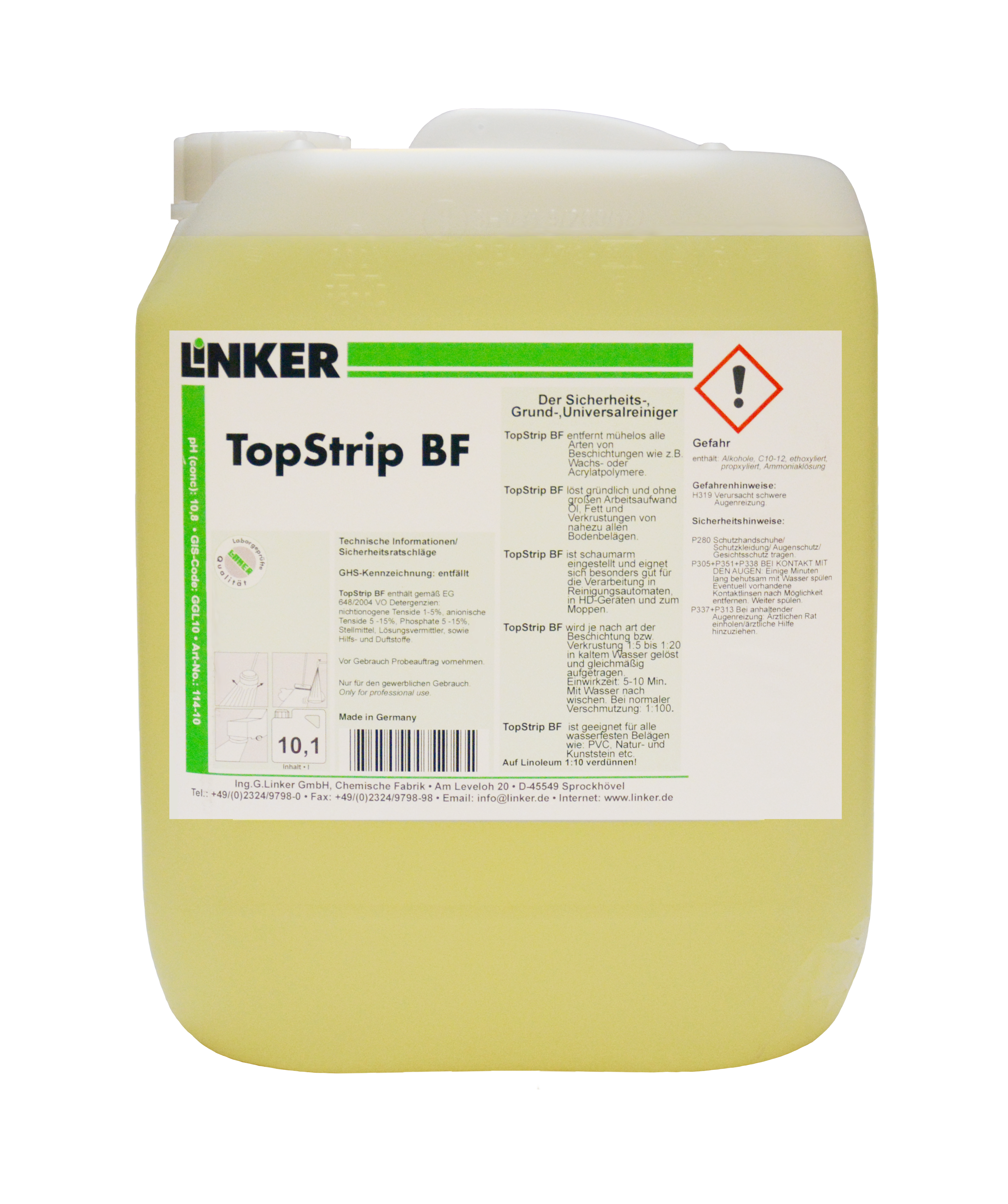 Grundreiniger Top Strip BF, flüssig, 10 Liter