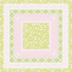 Linclass-Mitteldecke, 80x80cm, 'Hermine' rosa-lime