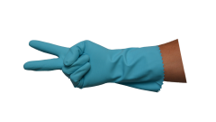 Gummi-Handschuhe, aus Latex Lebensmittelgeeigent, blau, Gr&ouml;&szlig;e M (8)