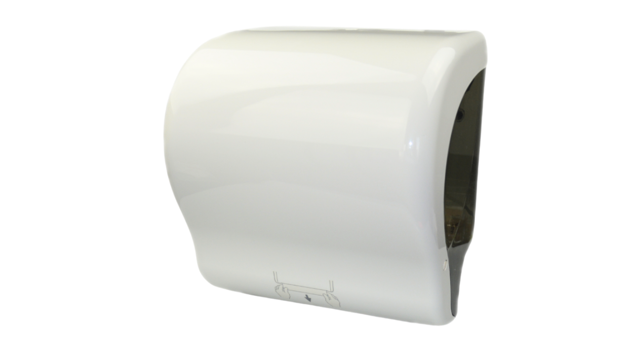 ASEO Rollhandtuchspender, Kunststoff, wei&szlig;/grau-transparent,