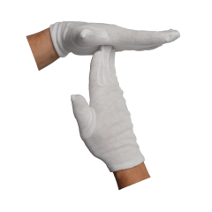 Baumwoll-Trikot-Handschuh, gebleicht, Gr&ouml;&szlig;e L (10), wei&szlig;