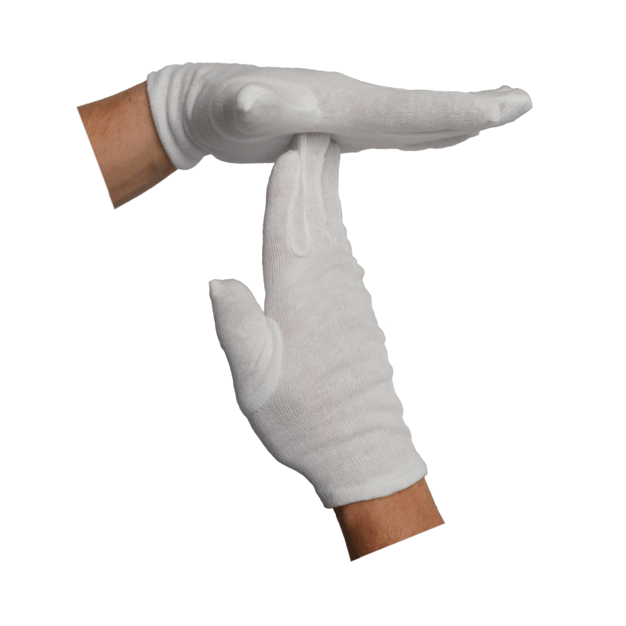 Baumwoll-Trikot-Handschuh, gebleicht, Gr&ouml;&szlig;e L (10), wei&szlig;