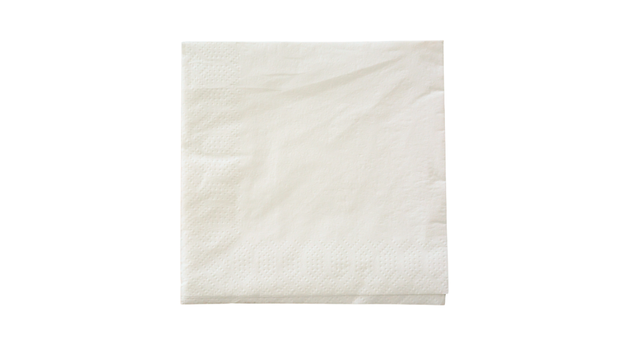 ASEO-Zelltuch-Serviette, 33x33cm, 2-lagig, 1/4 Falz, wei&szlig;