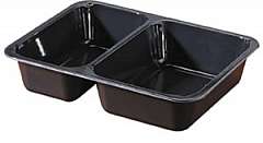 Duni-Meal Menüschale, CPET, 2-geteilt, 225x175x43mm, 655/455ml, schwarz