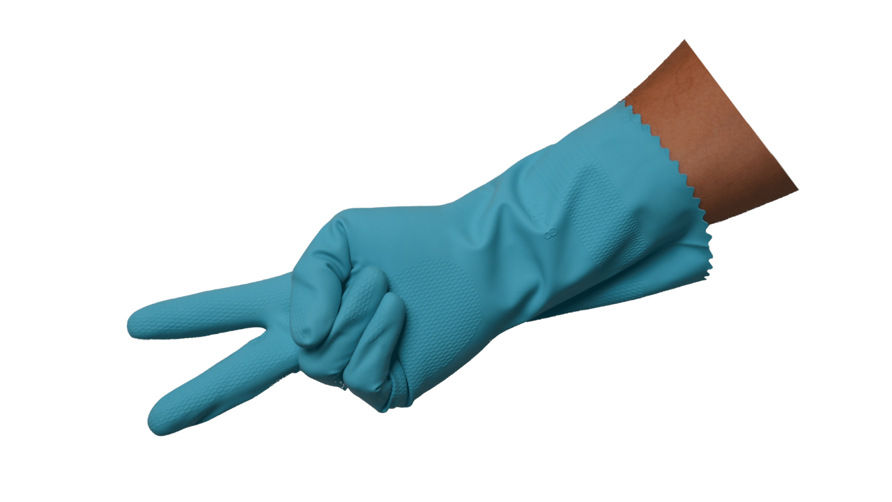 Gummi-Handschuhe, aus Latex Lebensmittelgeeigent, blau, Größe L (9)