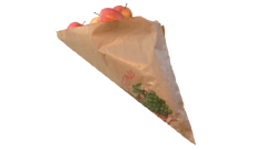 Spitztüte, 31cm, Natronmisch, Füllmenge 750g, 'Obst', braun